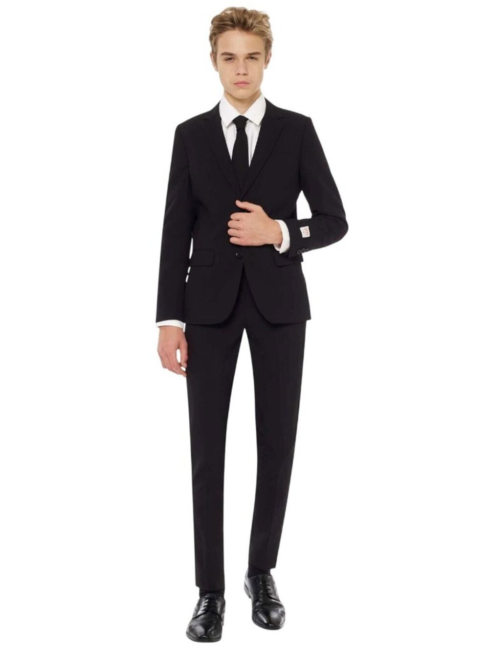 NEW Opposuits Boys Slim Fit Solid 3-Piece Suit OSTB-0008 Black Knight 12 Years